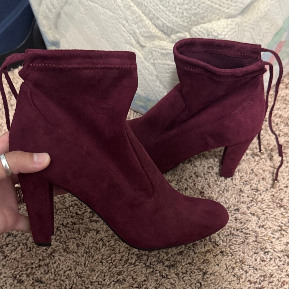 Unisa Burgundy Heeled Boots for Women
